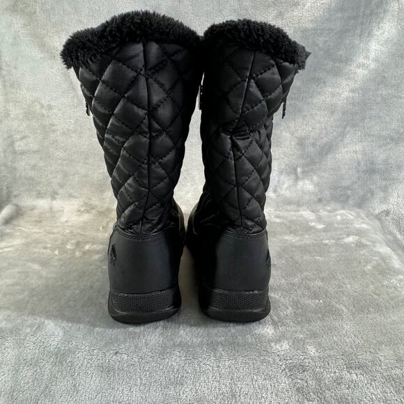 TOTES Women boots 7 Jade Black Waterproof Double Zip Snow Boots Fur Lined - Picture 13 of 16